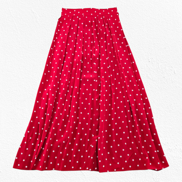 1980s Vintage David Brooks Red White Polka Dot Retro Career Skirt Suit Size 2 - Picture 4 of 16